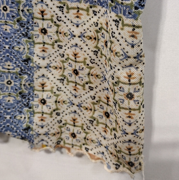 SOLD Altar'd State Floral Patchwork Mesh Top Women's S Multicolor Artsy - Picture 4 of 8